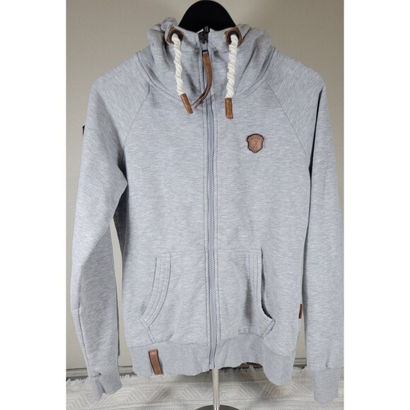 Naketano “The Poet’s Choice” Gray Full-Zip Hoodie Sweatshirt Size M  Rope Draws - Picture 1 of 10